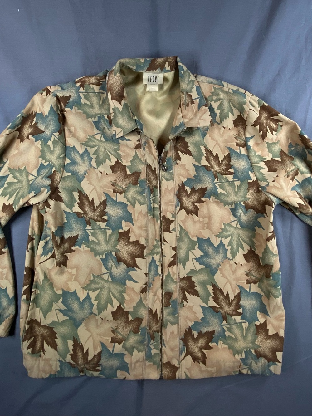 Vintage Teddy Autumn Leaf zip up jacket